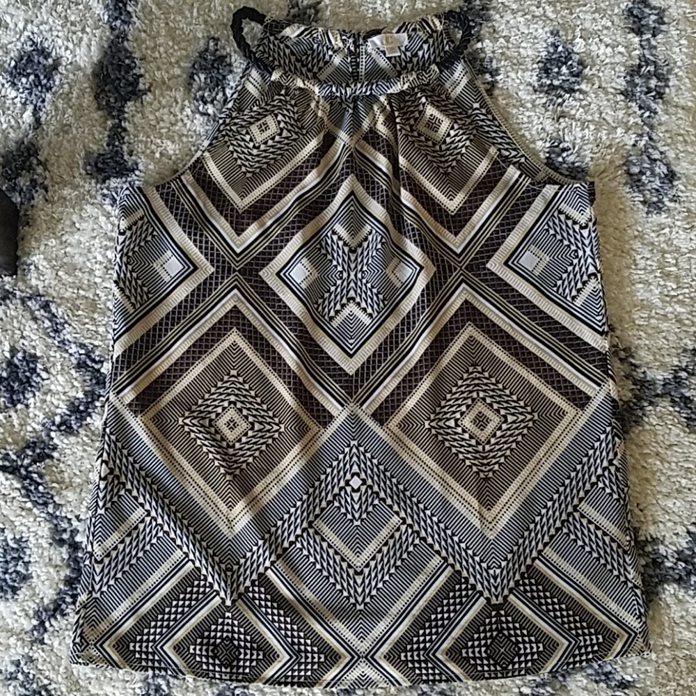 Charming Charlie black and yellow tank top